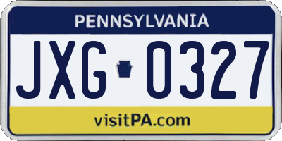 PA license plate JXG0327