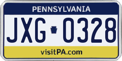 PA license plate JXG0328