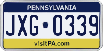 PA license plate JXG0339