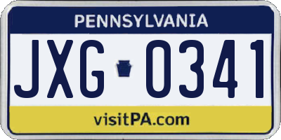PA license plate JXG0341
