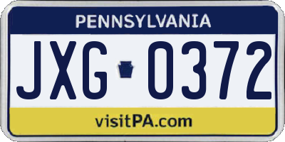 PA license plate JXG0372