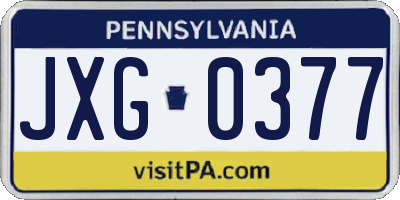 PA license plate JXG0377