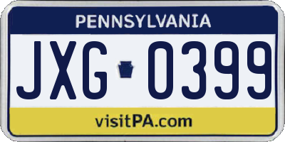 PA license plate JXG0399