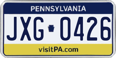 PA license plate JXG0426