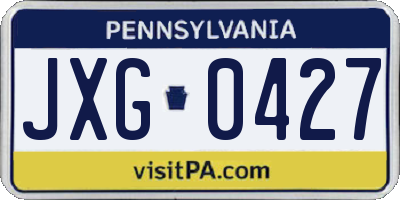 PA license plate JXG0427