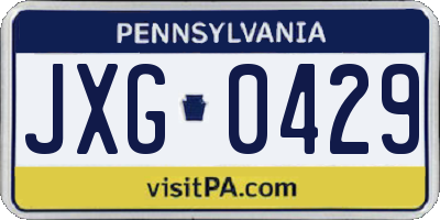 PA license plate JXG0429