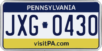 PA license plate JXG0430