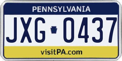 PA license plate JXG0437