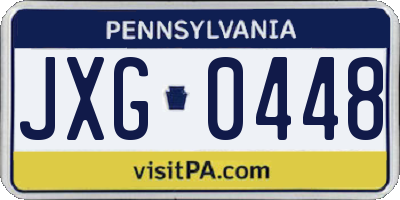 PA license plate JXG0448