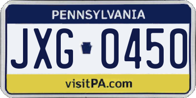 PA license plate JXG0450