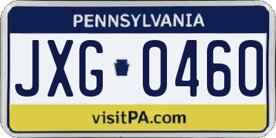 PA license plate JXG0460