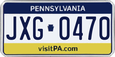 PA license plate JXG0470