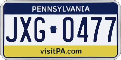 PA license plate JXG0477