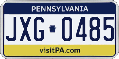 PA license plate JXG0485