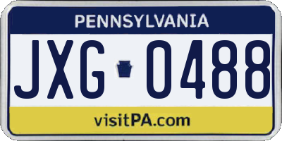 PA license plate JXG0488