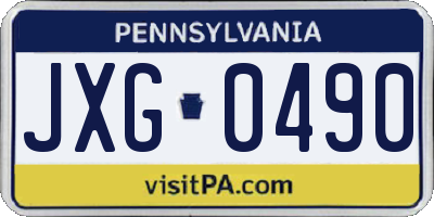 PA license plate JXG0490