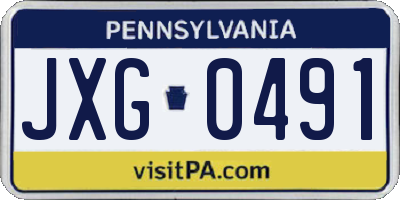 PA license plate JXG0491
