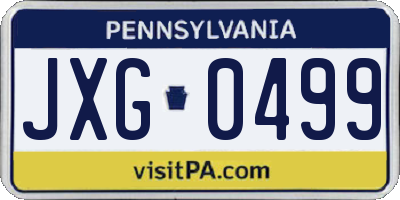 PA license plate JXG0499