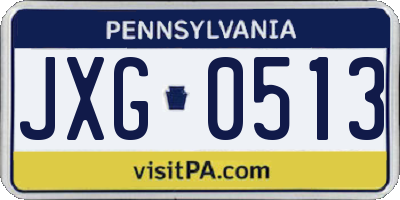PA license plate JXG0513
