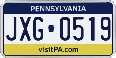 PA license plate JXG0519