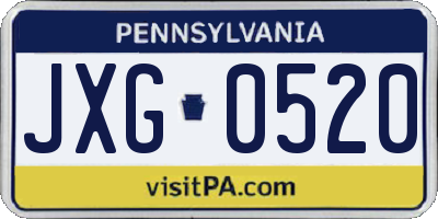 PA license plate JXG0520