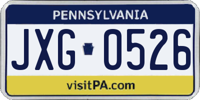 PA license plate JXG0526