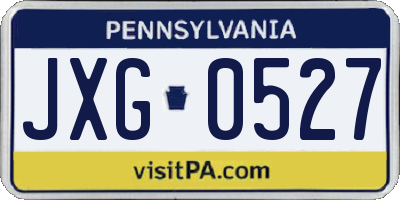 PA license plate JXG0527