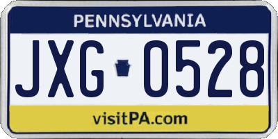 PA license plate JXG0528
