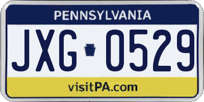 PA license plate JXG0529