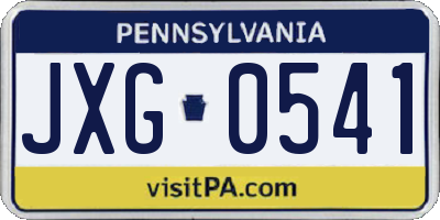 PA license plate JXG0541