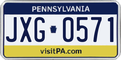 PA license plate JXG0571
