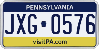 PA license plate JXG0576