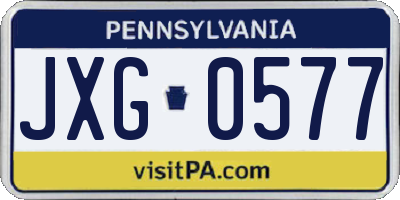 PA license plate JXG0577