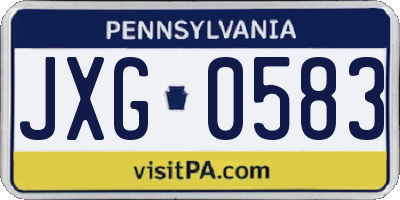 PA license plate JXG0583