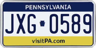 PA license plate JXG0589