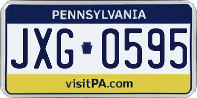PA license plate JXG0595