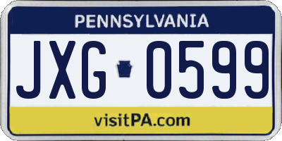 PA license plate JXG0599