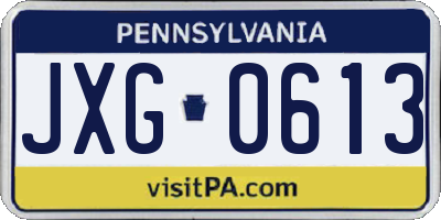 PA license plate JXG0613