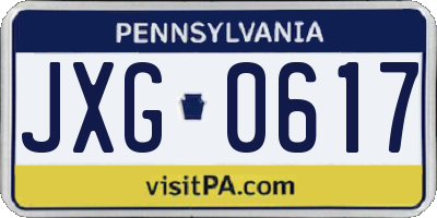 PA license plate JXG0617