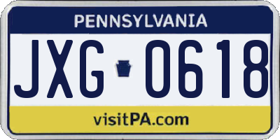 PA license plate JXG0618
