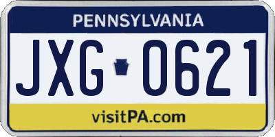 PA license plate JXG0621