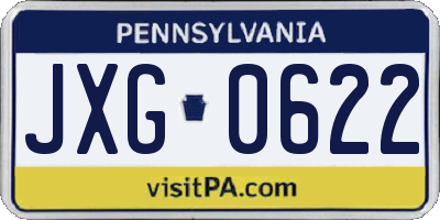 PA license plate JXG0622