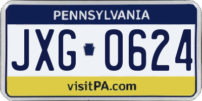 PA license plate JXG0624