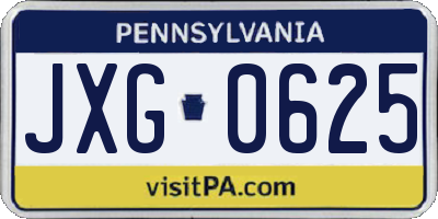 PA license plate JXG0625