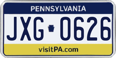 PA license plate JXG0626