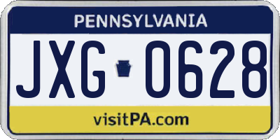 PA license plate JXG0628