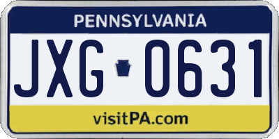 PA license plate JXG0631