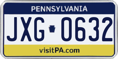 PA license plate JXG0632