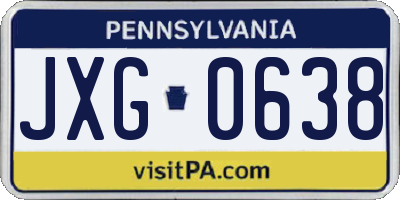 PA license plate JXG0638