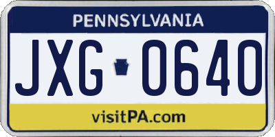 PA license plate JXG0640